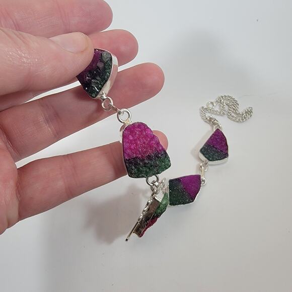 Handmade Tourmaline Crystal Necklace in Sterling Silver Unique Gemstone Jewelry - Picture 6 of 10